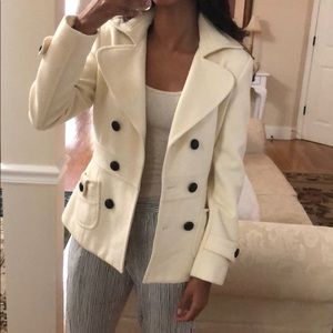 Forever 21 Cream Peacoat